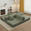 Canapé-lit en velours côtelé de 89 po, canapé futon modulaire, canapé en mousse à compression avec 2 coussins, aucun assemblage requis-1369500011-1374894629