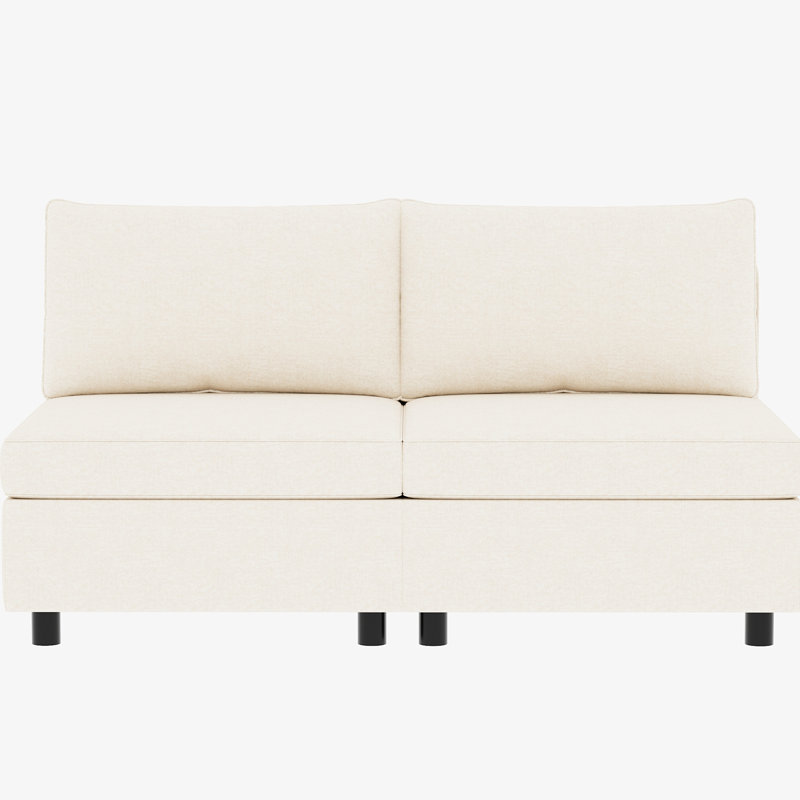Chenille, salon modulaire avec rangement et canapé-lit, option 2 sections, chenille, Chenille beige