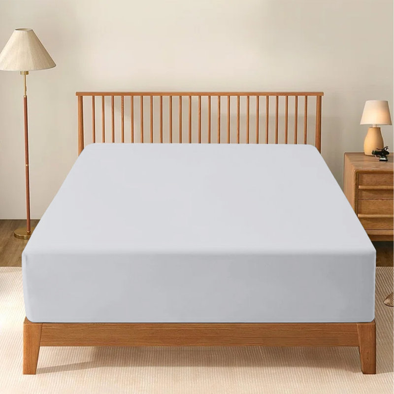 Soft & Breathable Microfiber Extra Deep Fitted Sheet, Silver, Single (3')