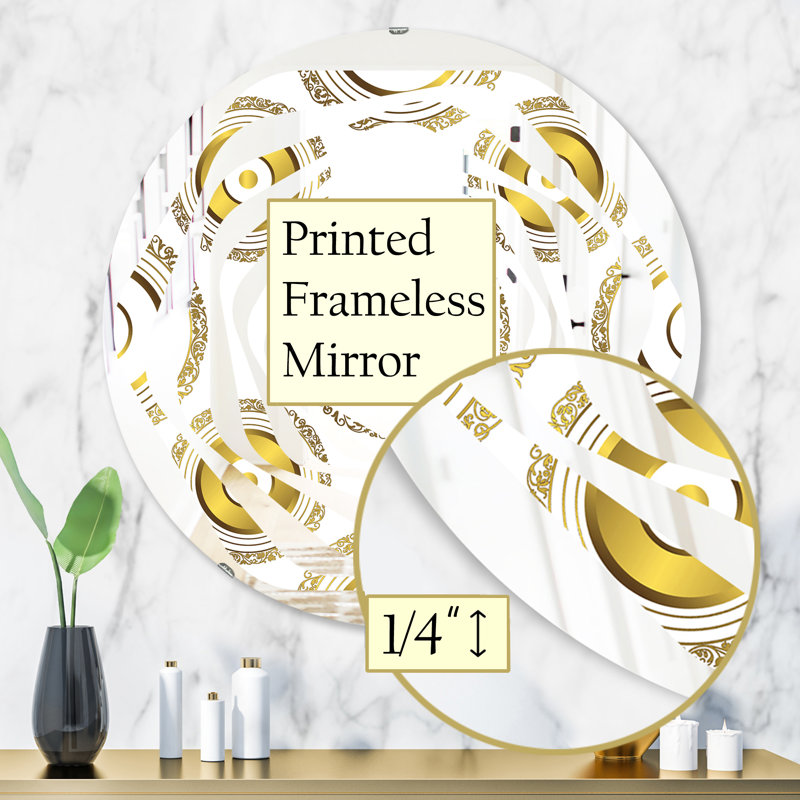 Miroir mural sans cadre i glam à motif circulaire i whirl, 23,6 po x 23,6 po