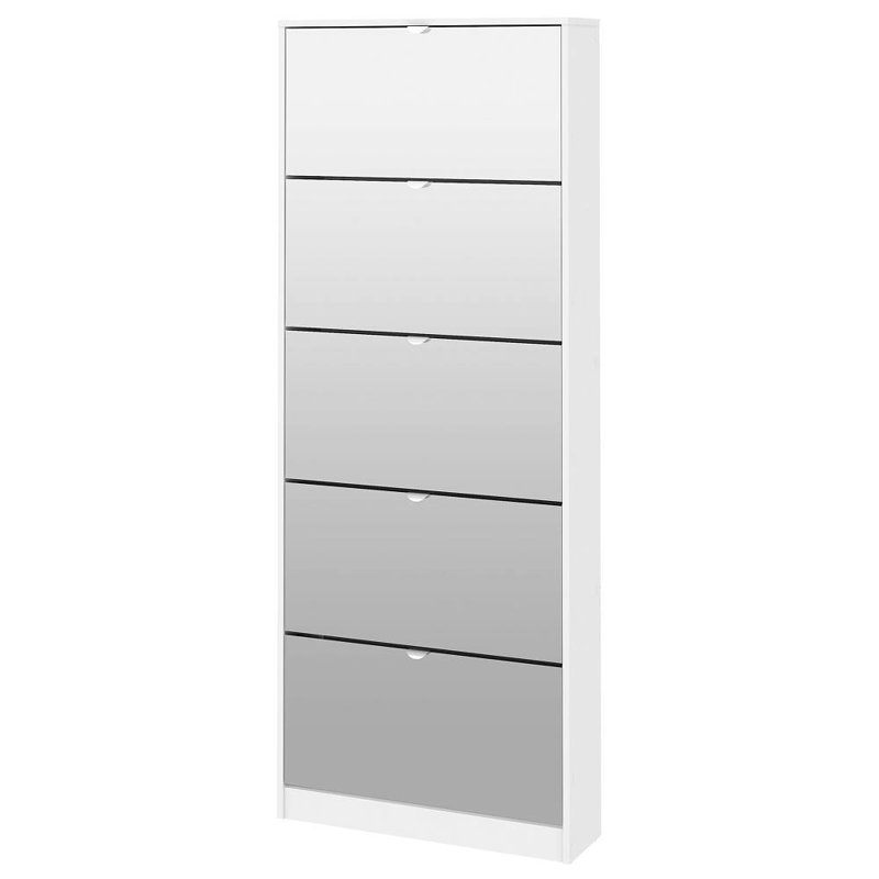 Oyee 5 Pair Shoe Storage Cabinet, White