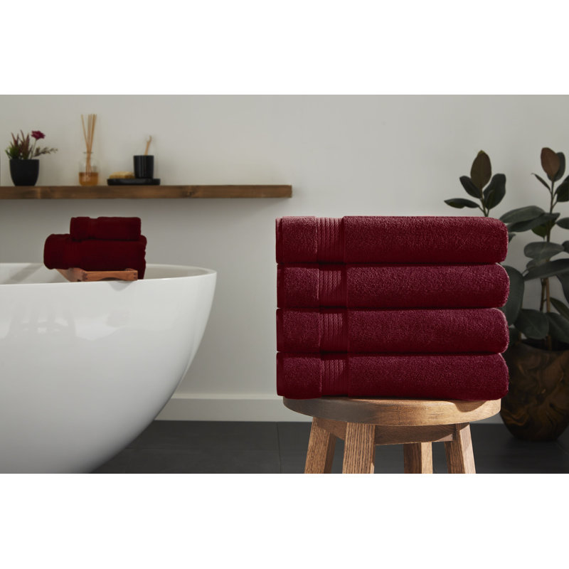 Ozdilek 4-Piece Bath Towels, 30x60 550GSM, 100% Turkish Cotton, Luxury Quick Dry, Extra Large, Fade-Resistant, Eco-Friendly, Lightweight, Spa Towel, Comfortable