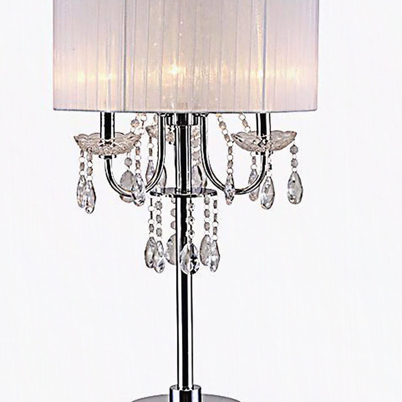 LAMPE DE TABLE EN CRISTAL 29,5 "H, Argent argent, Tactile