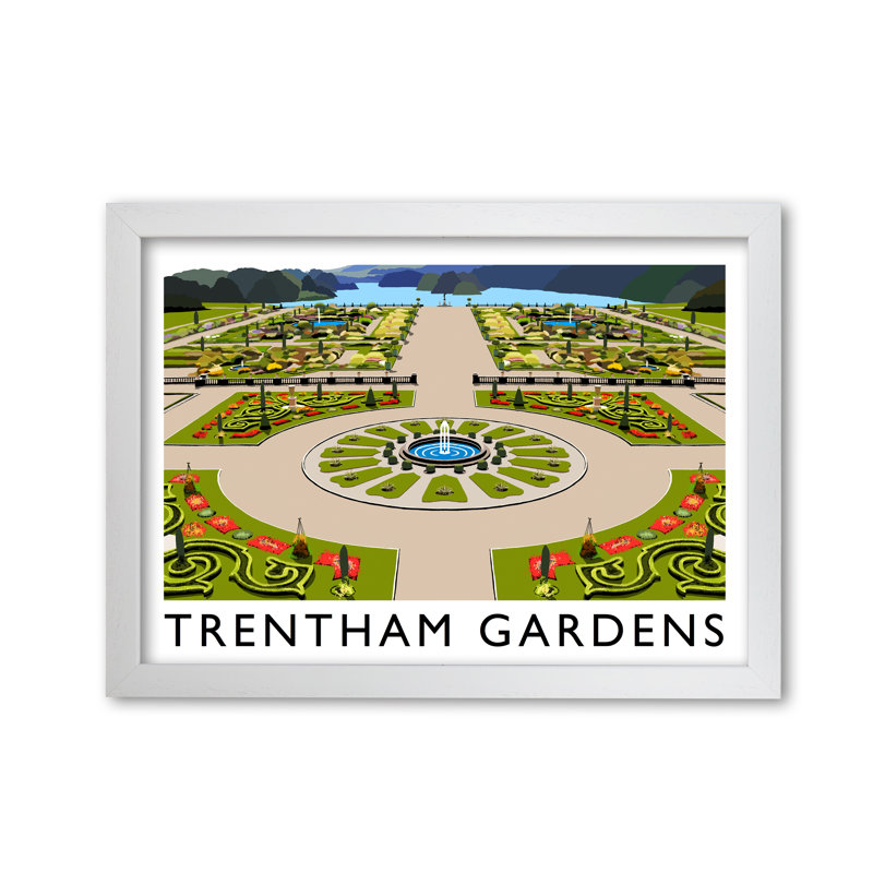 Trentham Gardens by Richard O'Neill - Print, 59.4cm H x 84.1cm W x 3cm D, White Framed