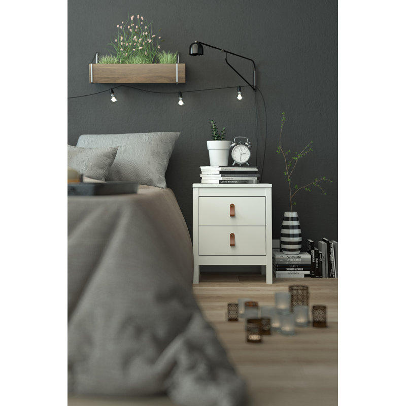 Besiana 43.6cm W Bedside Table, White