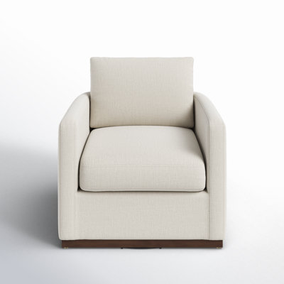 Bobbi Rounded Back Upholstered Swivel Armchair