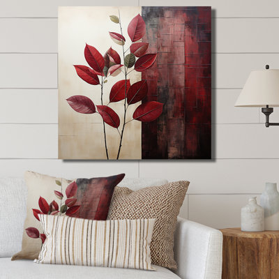 Bordeaux Bold Leaf II - Herbs Canvas Wall Art