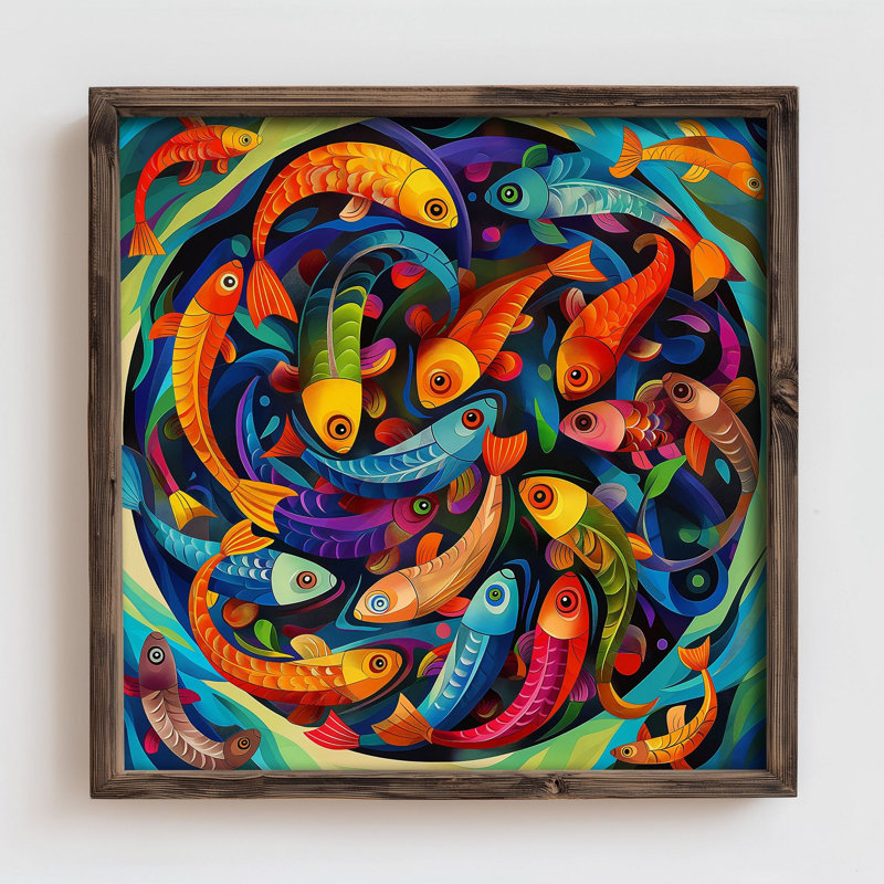 Peinture décorative en panneau de fibres à densité moyenne, H 27,56 po x l 27,56 po