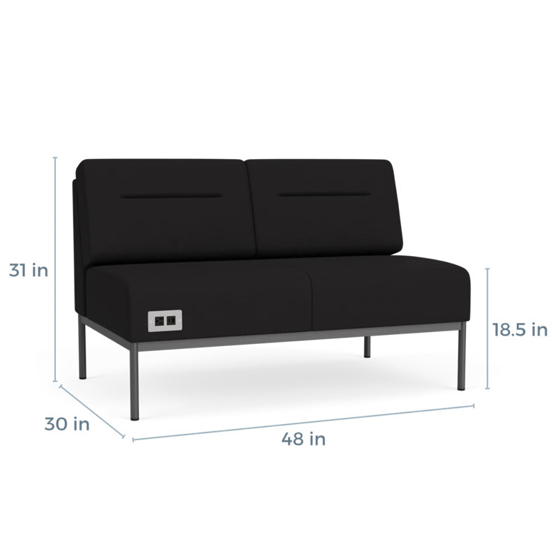 Causeuse Darsey, Gris anthracite, Visite libre noire, Avec alimentation