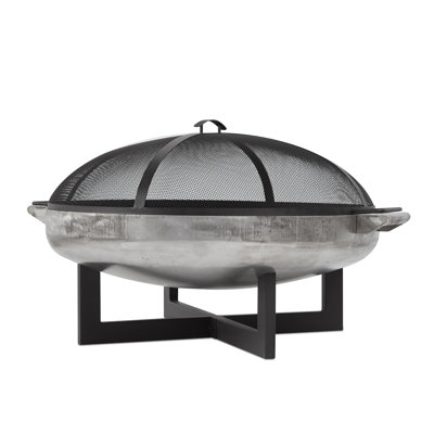 Foyer d'extérieur au bois en acier avec couvercle La Porte H 21 po x l 36,8 po