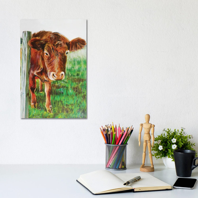 Cow 1 Piece Wrapped Canvas Painting, 20.32 cm H x 30.48 cm W