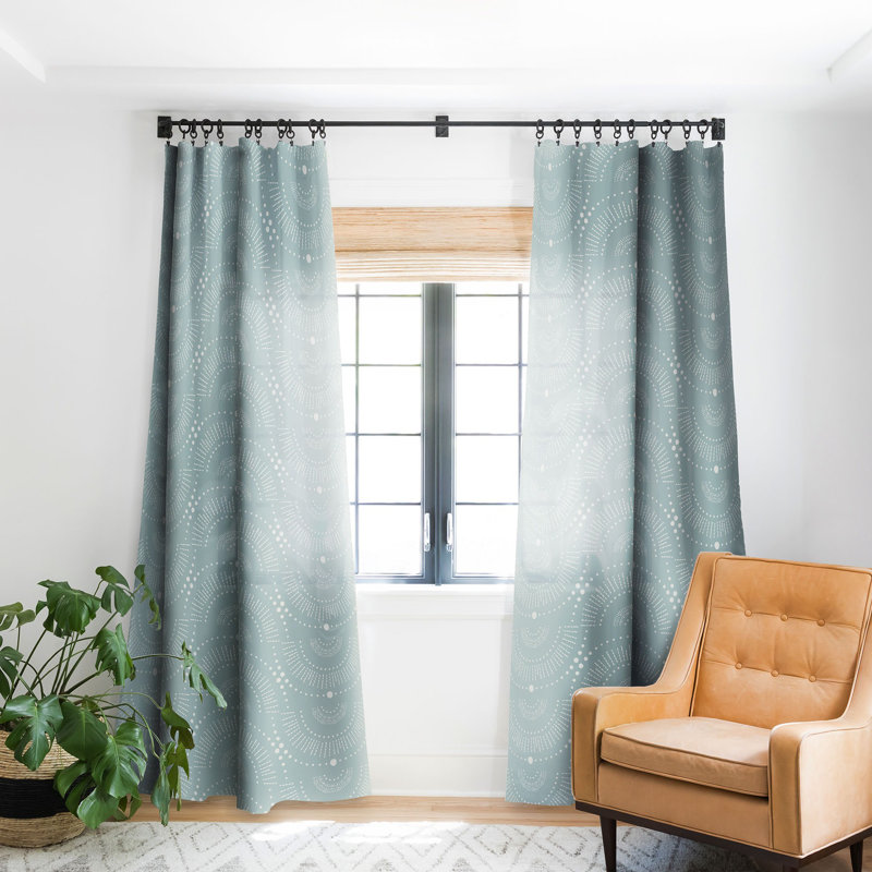 Deny Designs Heather Dutton Rise And Shine Blackout Window Curtain 50.0" X 84.0" 79192, Mist Blue, 50" W x 84" L