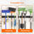 Wall Mounted Broom and Mop Holder with 5 Slots and 6 Hooks