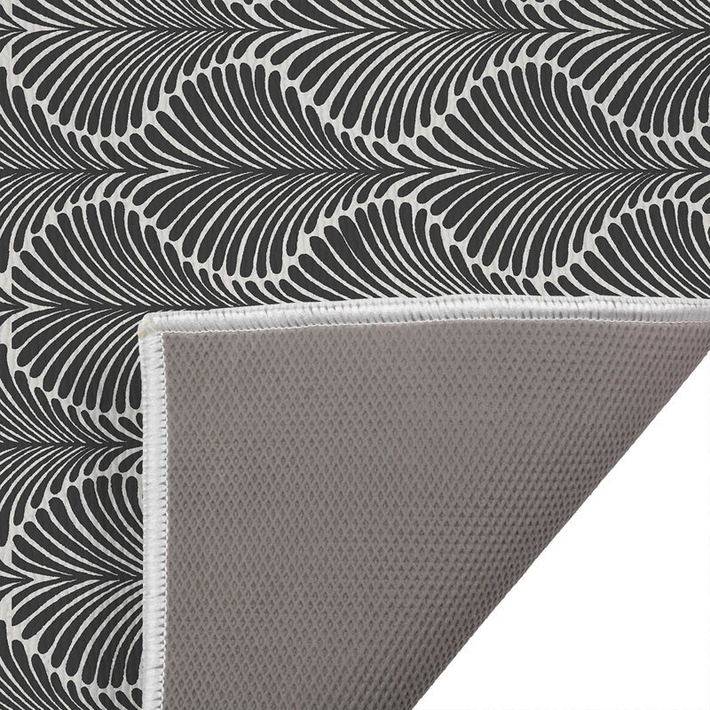 Paillasson Elegant Palms, L 21 po x L 34 po, Ivoire/gris anthracite