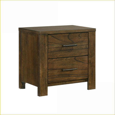 Table de chevet à 2 tiroirs Rustic Oak