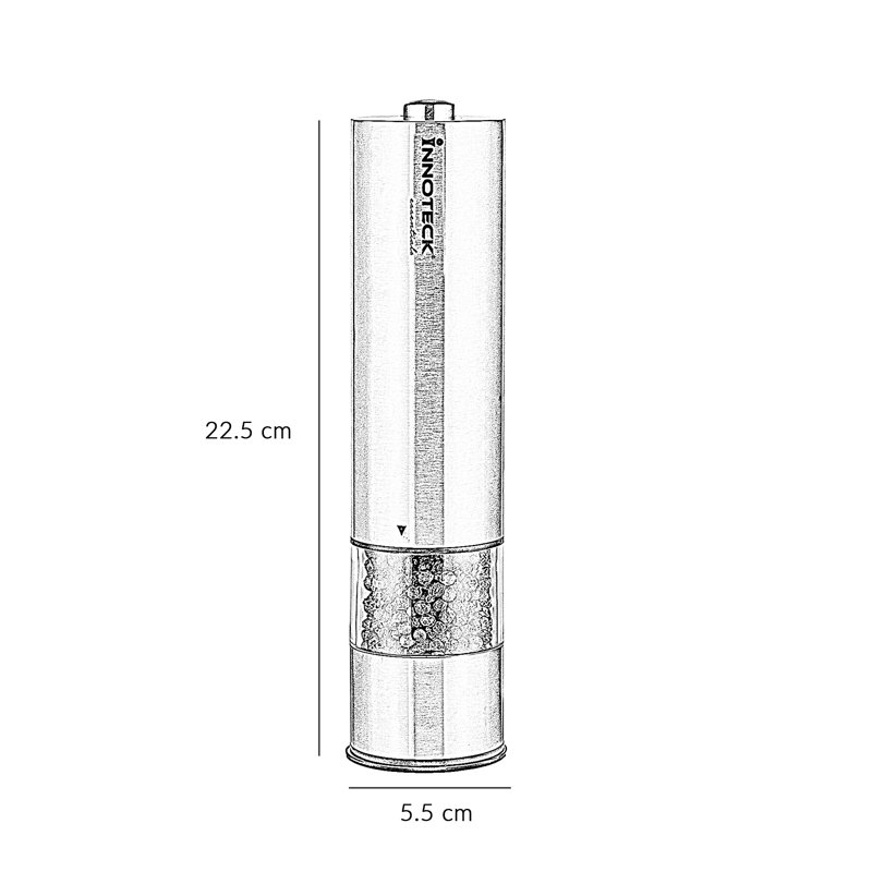 Brand Innoteck Essentials Battery Powered Salt & Pepper Mill Set, Silver