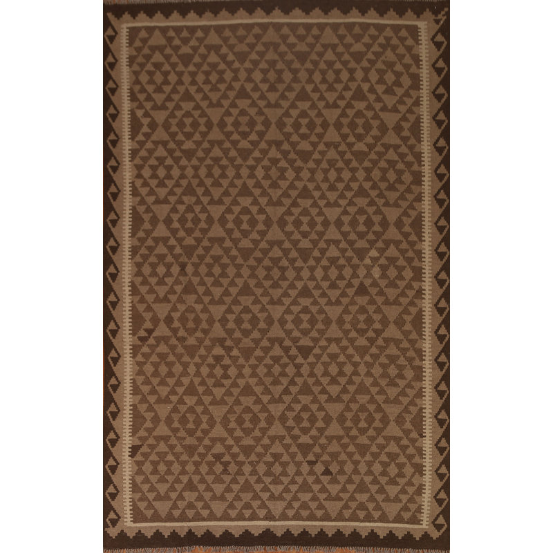 Geometric Kilim Wool Area Rug 7x10