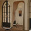 Miroir haute définition mural complet dans le style minimaliste du bois-117890547