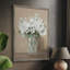 Reproduction encadrée de fleurs blanches - bois massif-716154809