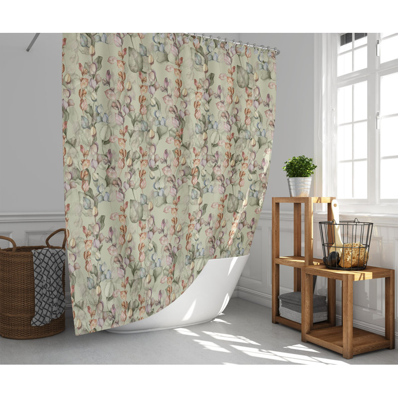 Adiela Floral Shower Curtain, 83" H x 70" W