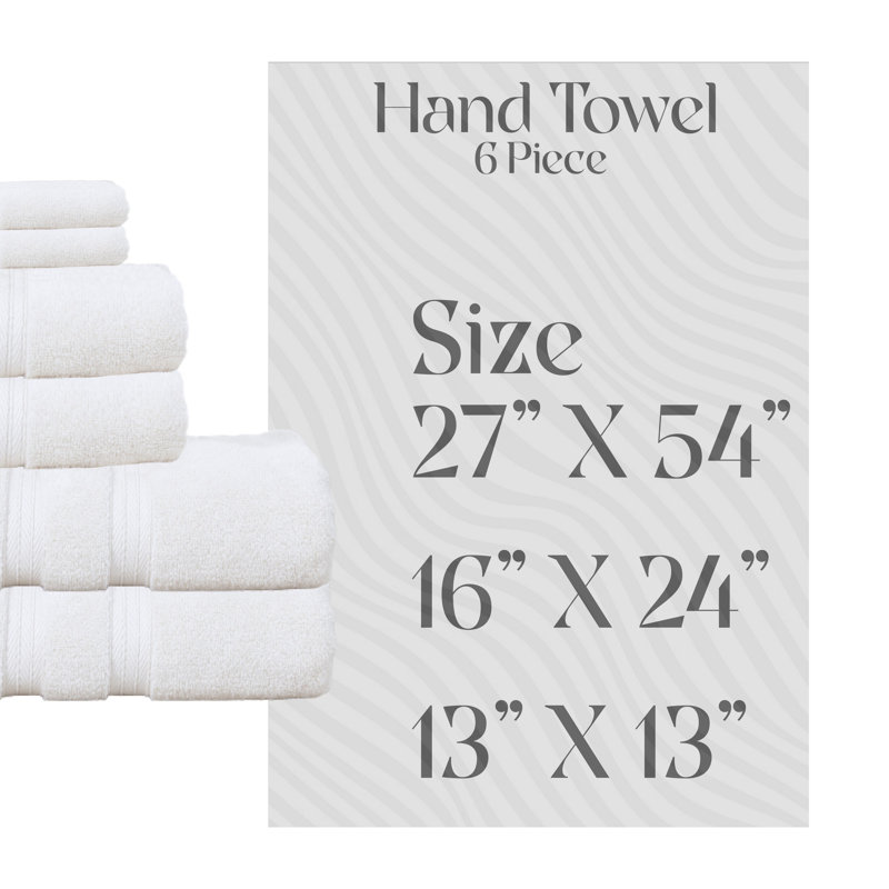 Ensemble de serviettes de bain 100% coton Elegance Essentials 550GSM Zero Twist (2 serviettes de bain, 2 serviettes à main et 2 débarbouillettes)