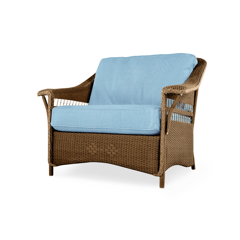 Nantucket Outdoor Lounge Chair, Sailcloth Salt, Bark