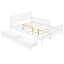 Lit double en bois robuste avec garde-corps et deux tiroirs de rangement pour une chambre à coucher sécurisée