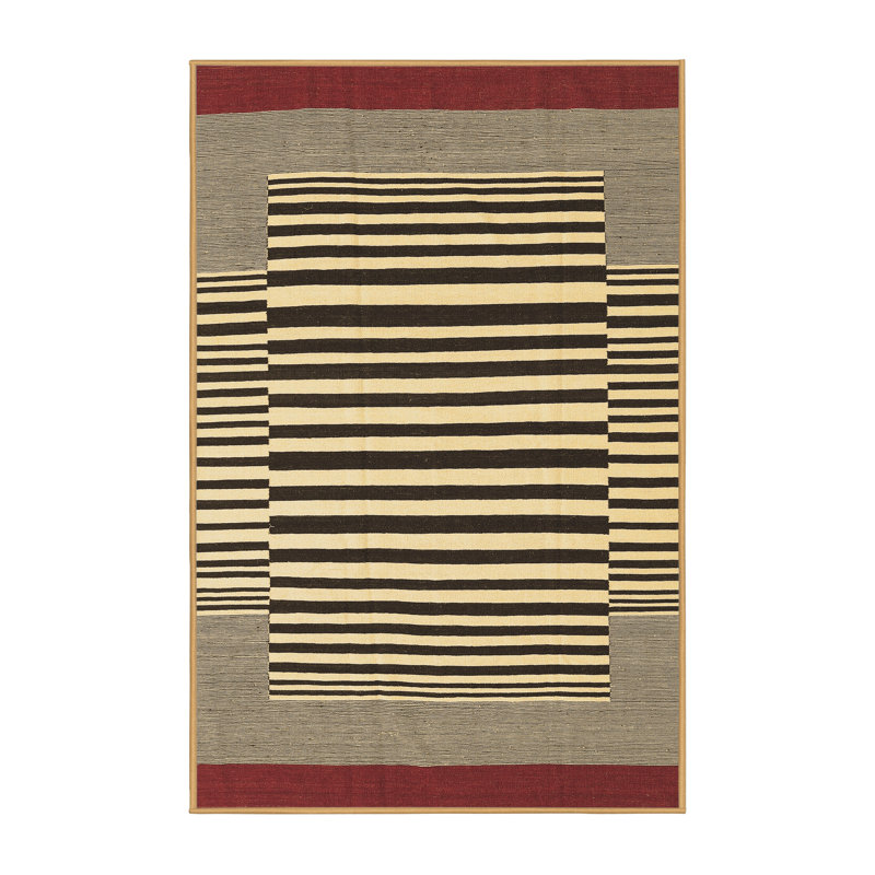 Washable Striped Indoor Rug, Rectangle 4' x 6'