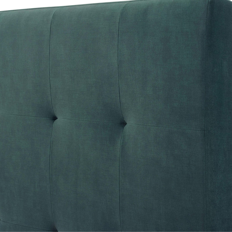 Lit plateforme tapissier grand en velours - charme de chambre à coucher