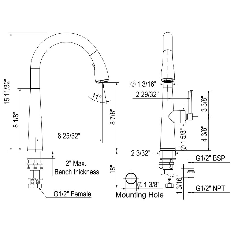 Stainless Steel Modern Pull-Out Spray Kitchen Faucet