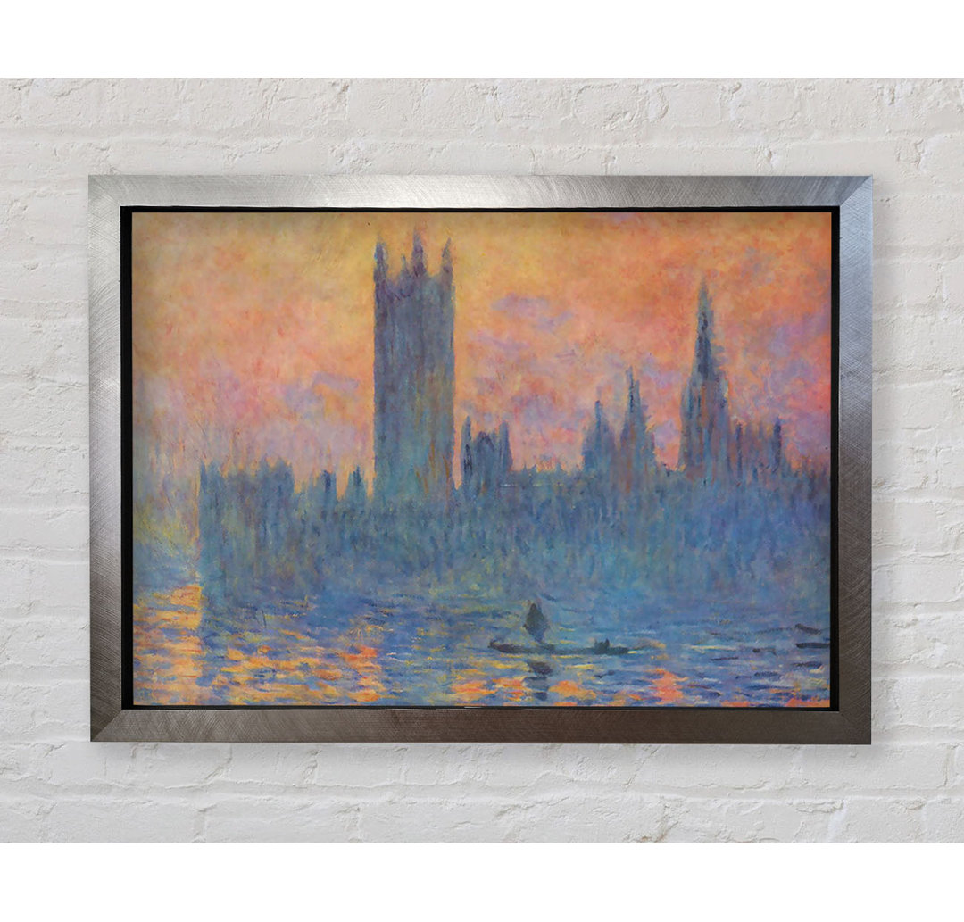 Londoner Parlament im Winter von Claude Monet - Einzelne Bilderrahmen Kunstdrucke