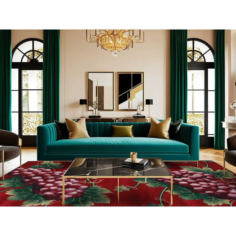  Tapis lavable rouge raisin, Tapis de couloir 2 pi x 5 pi