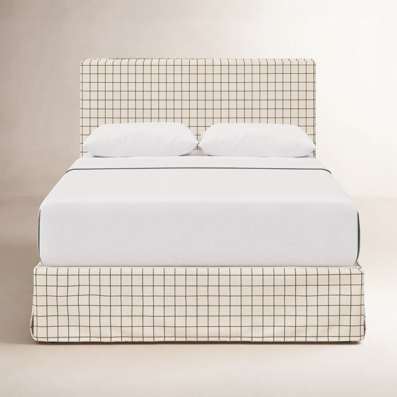 Lit tapissier Verona, Grand, Ligne verte Tattersall