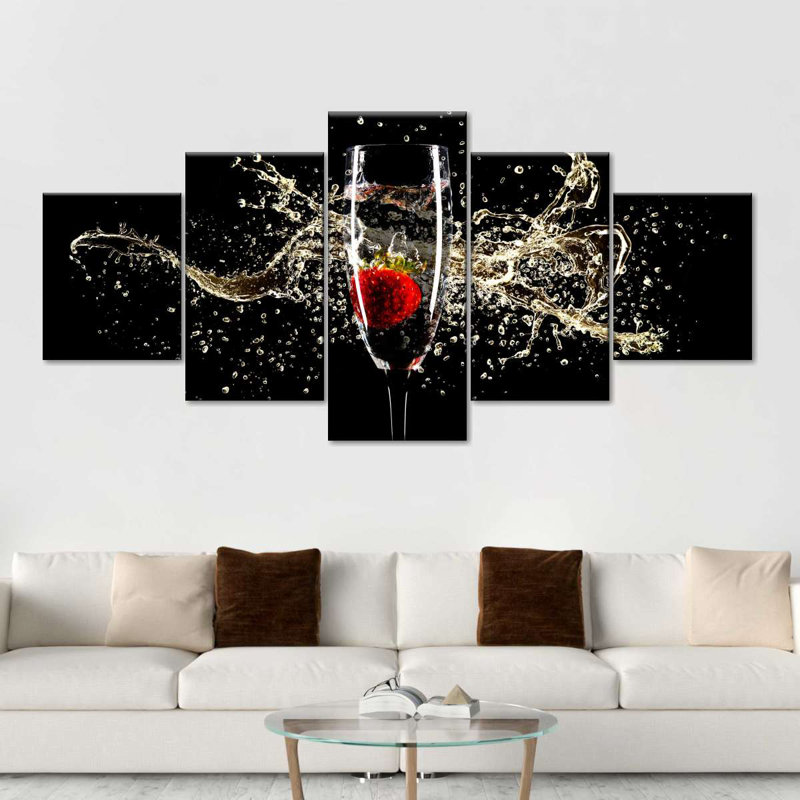 Splash of Champagne, reproduction d'art sur toile, H 24 po x l 55 po x P 1,25 po