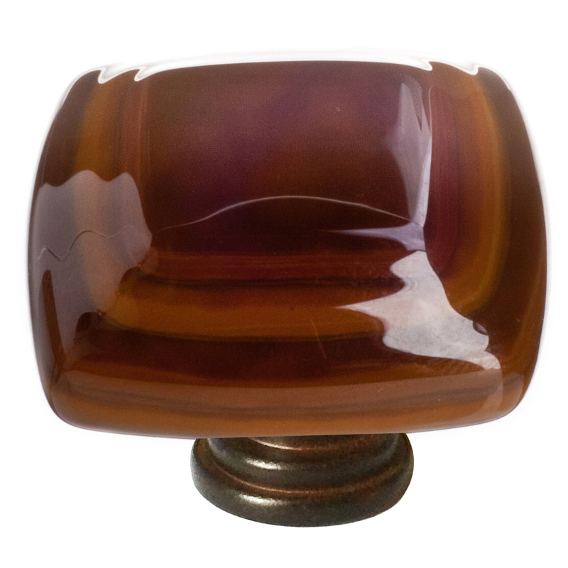 Stratum Square Knob Knob, Woodland/Umber , Oil Rubbed Bronze