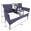 Ensemble de conversation de patio en osier, ensemble de mobilier d'extérieur avec coussins et table amovibles-562721617