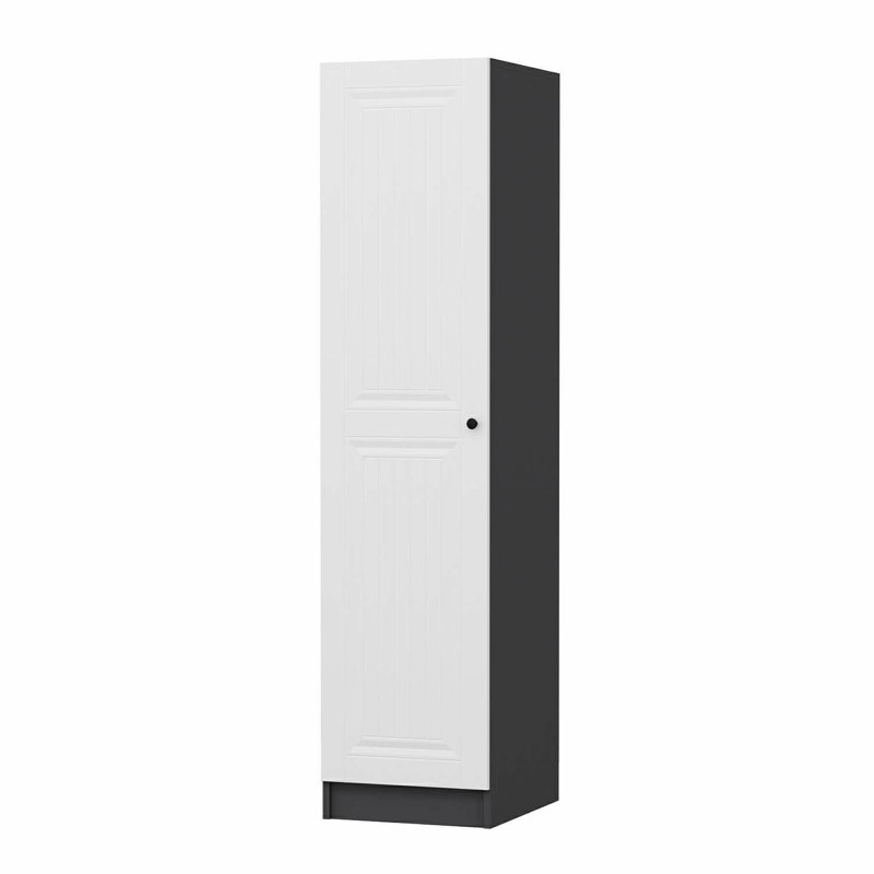 Elina Manufactured Wood Wardrobe, 190cm H x 45cm W x 52cm D, White/Black