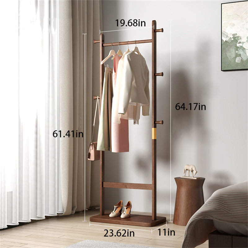 Simpliwood Solid Wood Clothes Stand, Brown