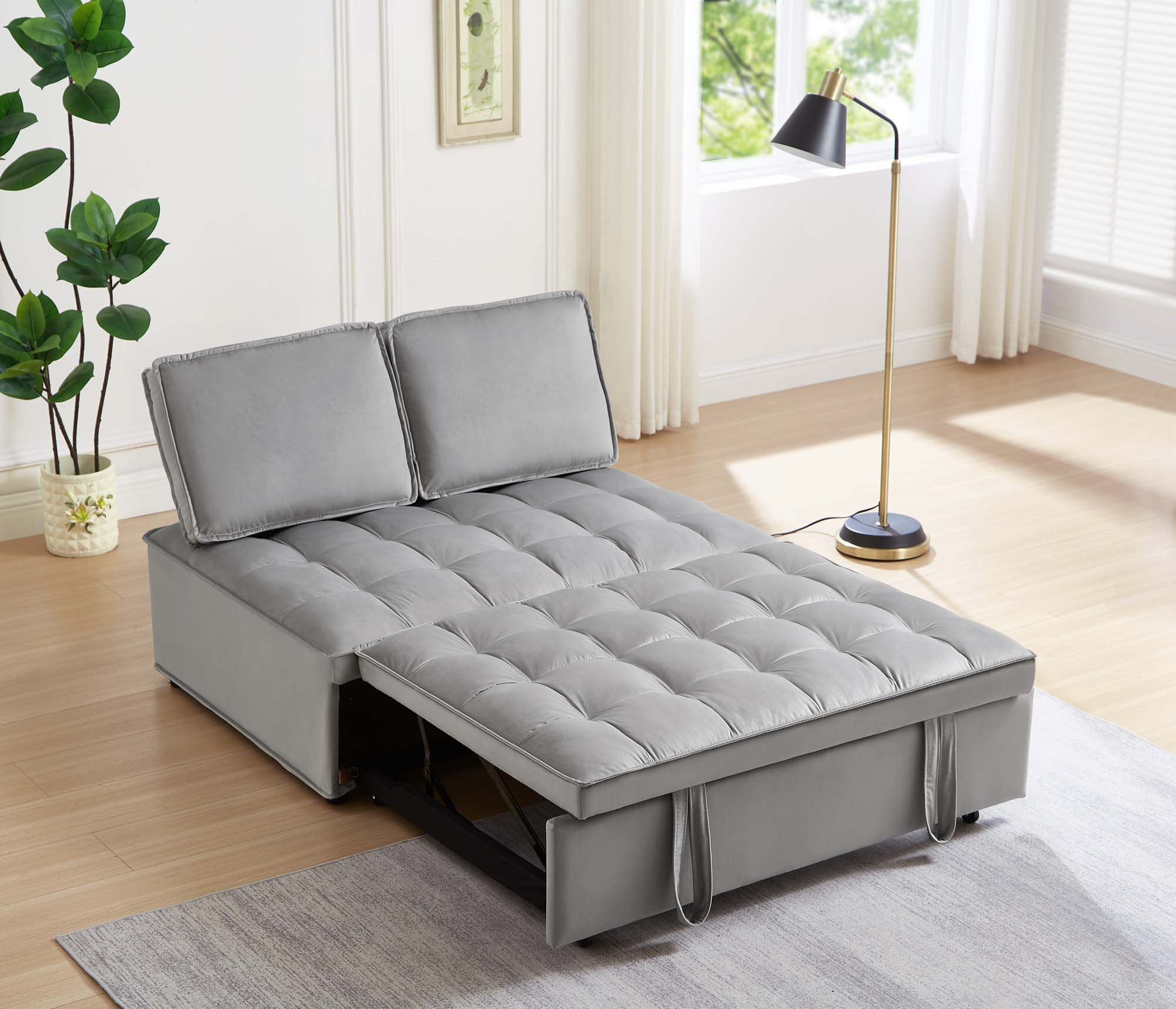 Ebern Designs 2-Seat Velvet Convertible Sleeping Sofa Bed - Wayfair Canada