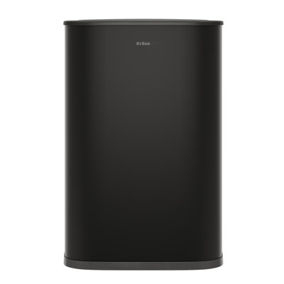 KRAUS WasteGuard 14.5 Gallon / 55 Liter Motion Sensor Kitchen Trash Can in Matte Black with Bag Securing Ring and Soft Close Lid