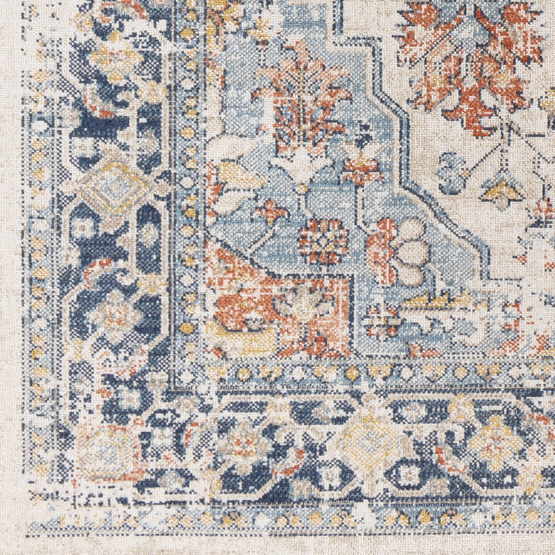 Tapis intérieur / extérieur en polyester tissé à la machine Diogo, Tapis de couloir 2 pi 7 po x 7 pi 3 po