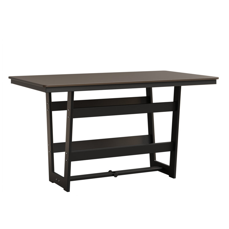 Table de bar rectangulaire de 70 po Berlin Gardens Hudson, Bronze martelé, Noir mat