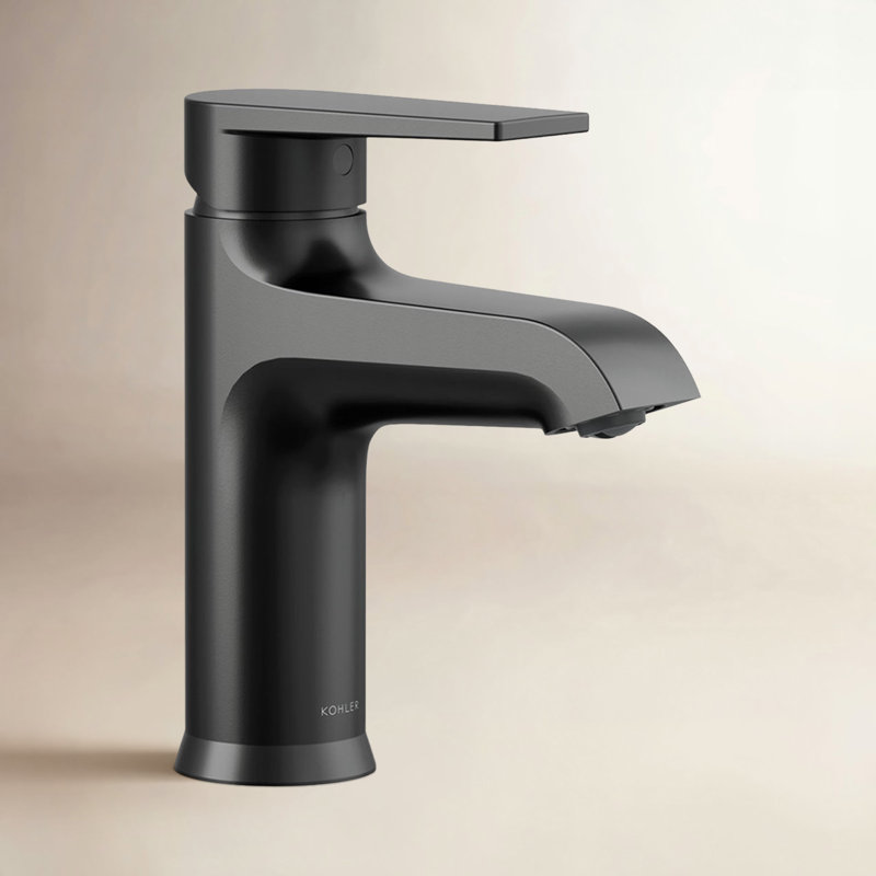 Kohler Hint Single-Handle Bathroom Faucet with Pop-Up Drain Assembly, One Hole Bathroom Sink Faucet, 1.2 gpm, Matte Black