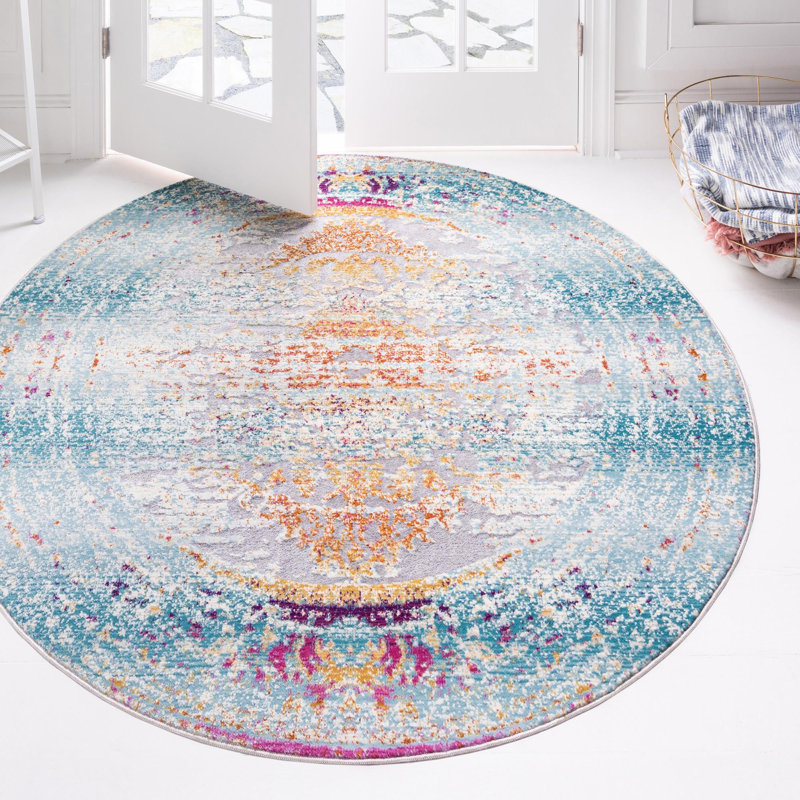 Oriental Indoor Rug, Round 5'1"