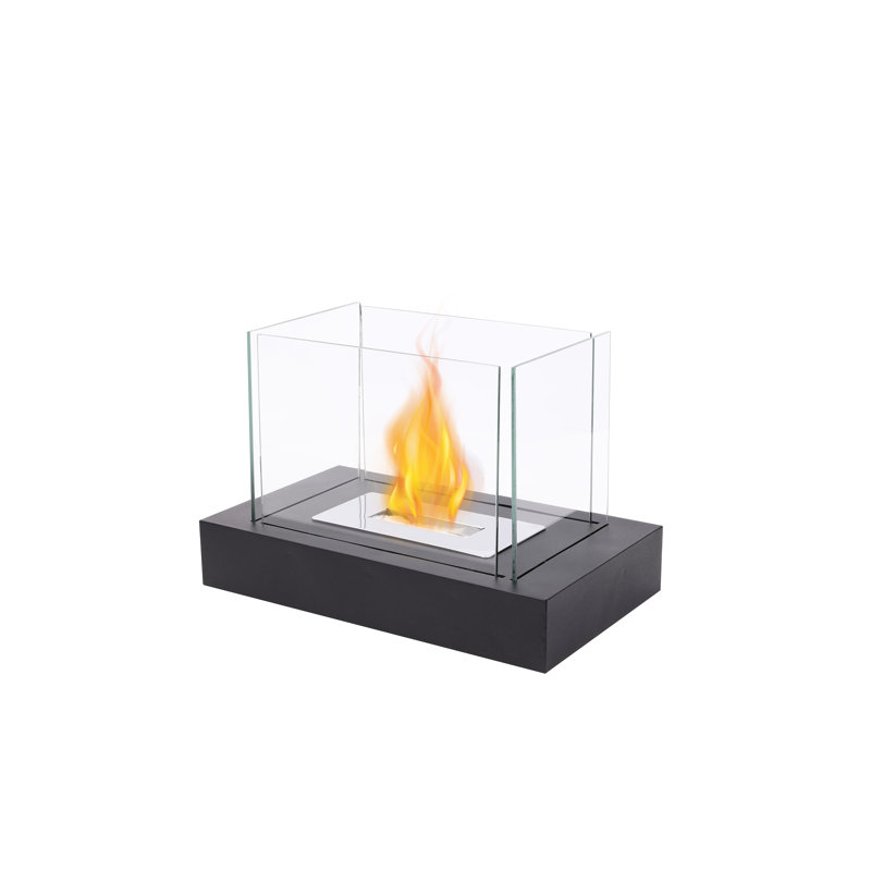 Elianagrace Bio-Ethanol Outdoor Tabletop Fireplace with Flame Guard