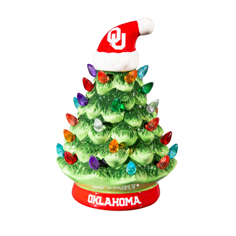 Maclachlan 8" NCAA Ceramic Tabletop Christmas Tree, University of Oklahoma