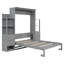 Lit escamotable double pleine grandeur avec tablettes, tiroirs et lumières DEL, gris-1494930286