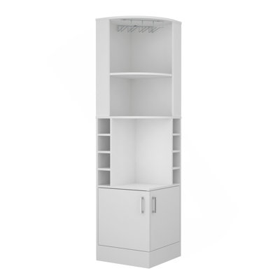 Armoire de bar blanche à 8 tablettes à 2 tablettes