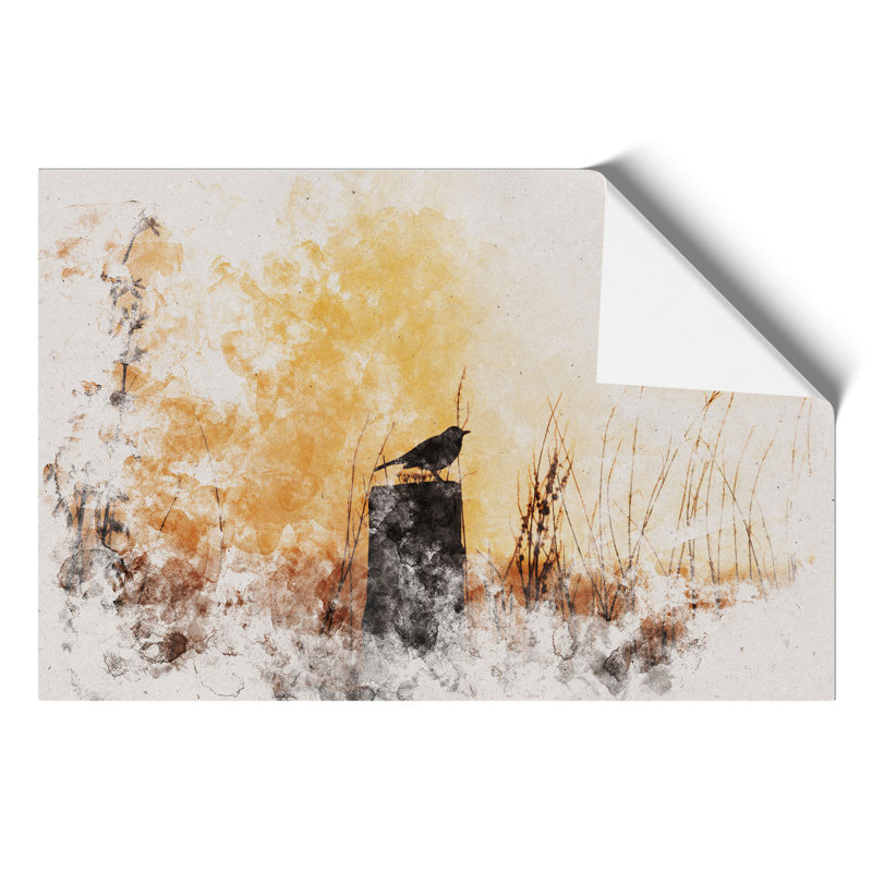 Blackbird Watercolour - Frameless Print, 21cm H x 30cm W x 0.1cm D