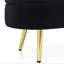 Banc de rangement repose-pieds ovale en flanelle avec pieds en métal - noir (43,5 po x 16 po x 16 po)-134096992
